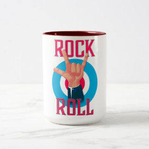 Rock and roll Evil's horns Two-Tone Coffee Mug