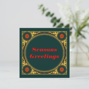 Rock and Roll Flames Christmas Holiday Card