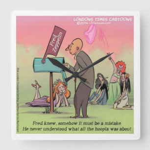 Rock And Roll Fred Funny Square Wall Clock