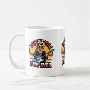 Rock and Roll Fur-Ever Golden Retriever Dog Coffee Mug