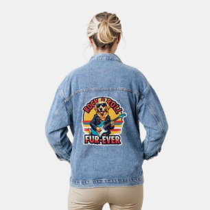 Rock and Roll Fur-Ever Golden Retriever Dog Denim Jacket