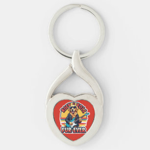 Rock and Roll Fur-Ever Golden Retriever Dog Keychain
