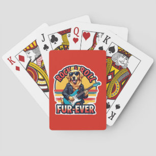 Rock and Roll Fur-Ever Golden Retriever Dog Poker Cards