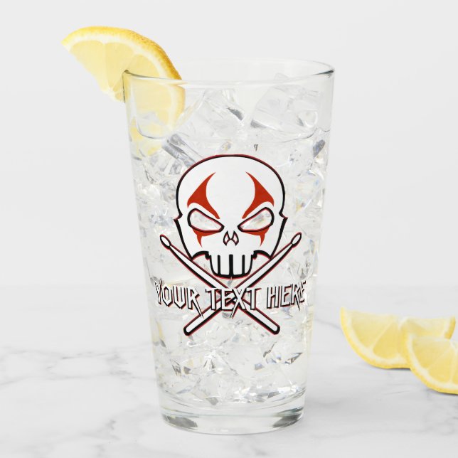 Rock and Roll Glass Personalized Drummer Glasses (Front Ice)
