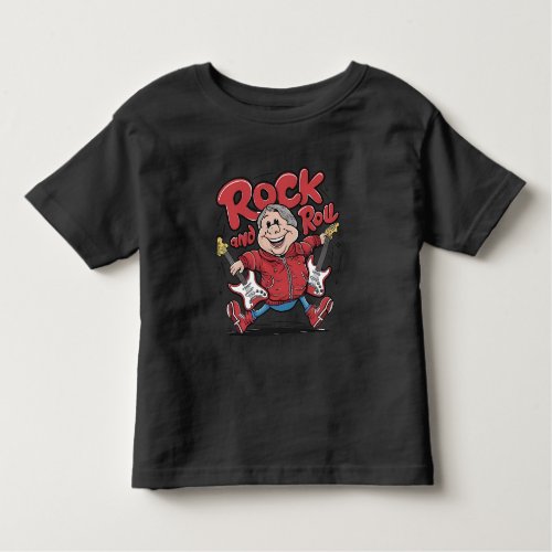 Rock And Roll Groovy Guitarist Rocking Out Toddler T_shirt
