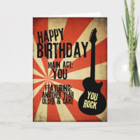 Rock And Roll Grunge Birthday Card