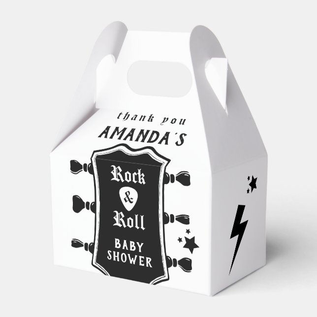 Rock and Roll Guitar Baby Shower Favor Boxes (Front Side)