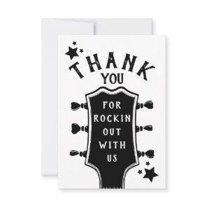 Rock and Roll Guitar Baby Shower Thank You Card