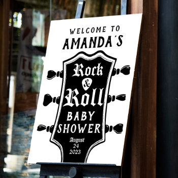 Rock And Roll Guitar Baby Shower Welcome Sign by DBDM_Creations at Zazzle