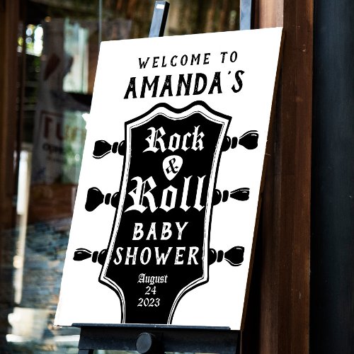 Rock and Roll Guitar Baby Shower Welcome Sign