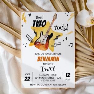 Rock and Roll Guitar Birthday Invitation