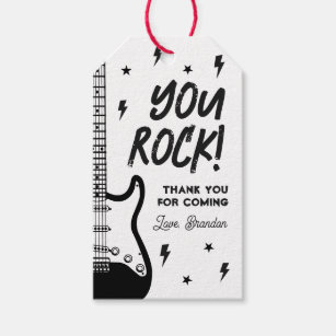 Rock and Roll Guitar Birthday Party Favor Tag