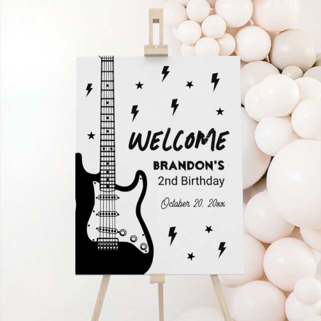 Rock and Roll Guitar Birthday Welcome Sign (Creator Uploaded)