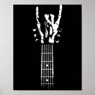 Rock and roll guitar bone skeleton sign vintage