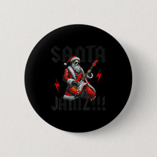 Rock And Roll Guitar Christmas For Women Men Boys Button