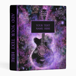 Rock and Roll Guitar Music Custom Text Mini Binder