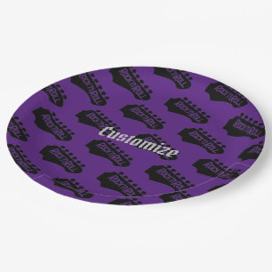 Rock and Roll Guitar Pattern Paper Plates