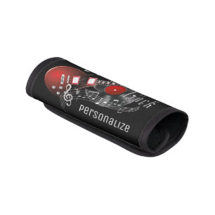 Rock and Roll Guitar - Red - Personalize Luggage Handle Wrap