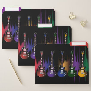 Rock and Roll Guitar Sound Wave File Folder