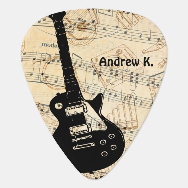 Rock and Roll Guitar Sound Wave Guitar Pick (Front)