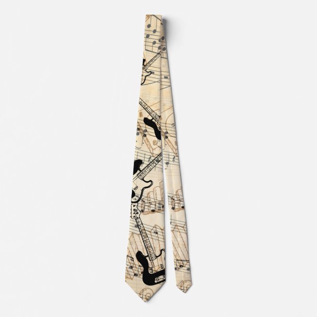 Rock and Roll Guitar Sound Wave  Neck Tie (Front)