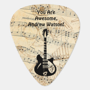 Rock and Roll Guitar Sound Wave Pick