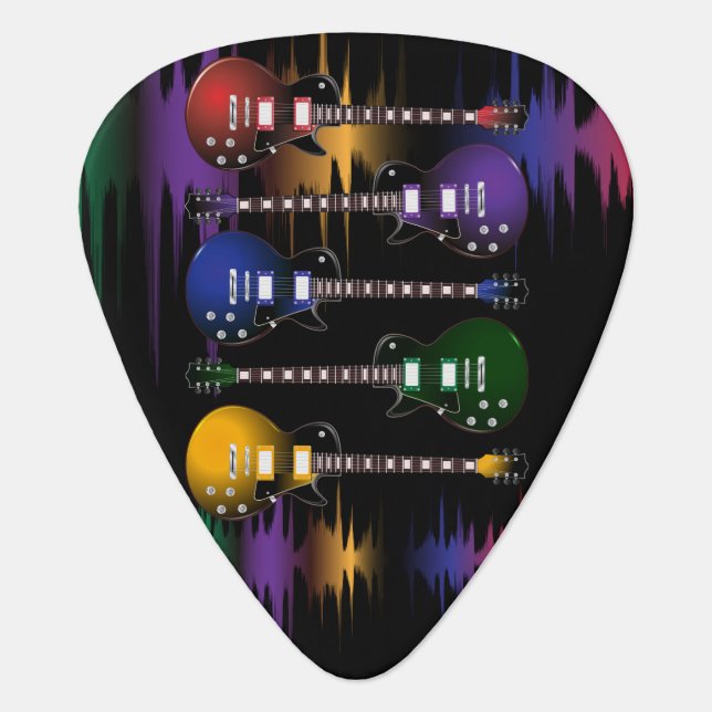 Rock and Roll Guitar Sound Wave Pick (Front)