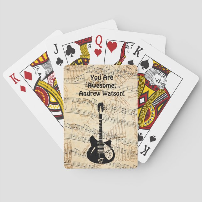 Rock and Roll Guitar Sound Wave Poker Cards (Back)