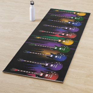 Rock and Roll Guitar Sound Wave Yoga Mat