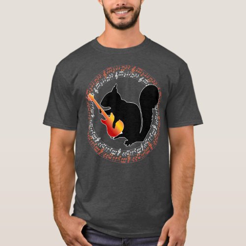 Rock and Roll Guitar Squirrel T_Shirt