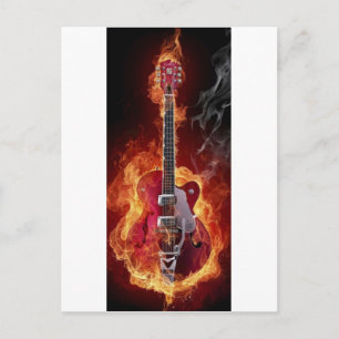 Rock and roll   guitara postcard
