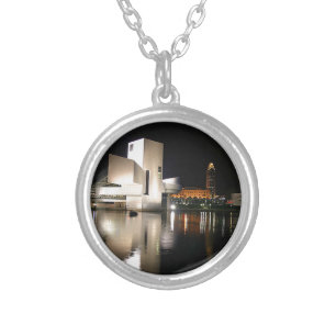 Rock and Roll Hall of Fame & Museum, Cleveland OH Silver Plated Necklace