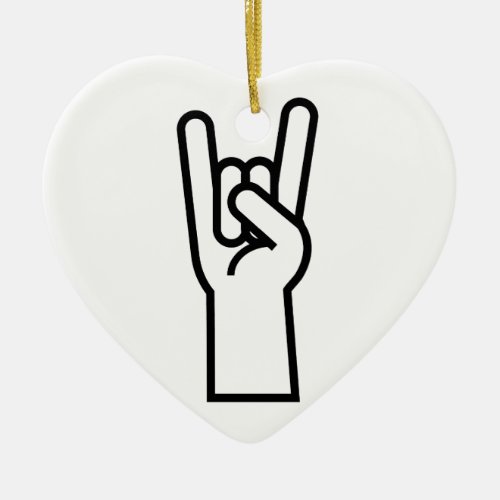 Rock and Roll Hand Ceramic Ornament