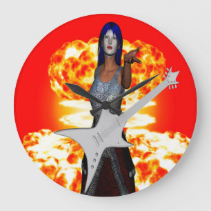 Rock and Roll Large Clock