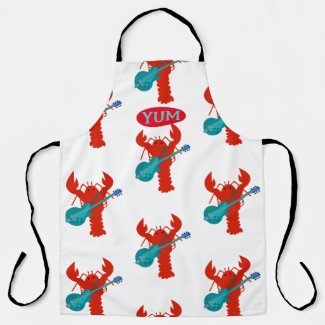 Rock and Roll Lobster Guitar Crustacean Pattern