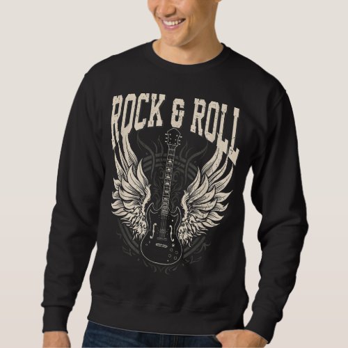 Rock And Roll Lover Gifts Cool Electric Guitar Con Sweatshirt