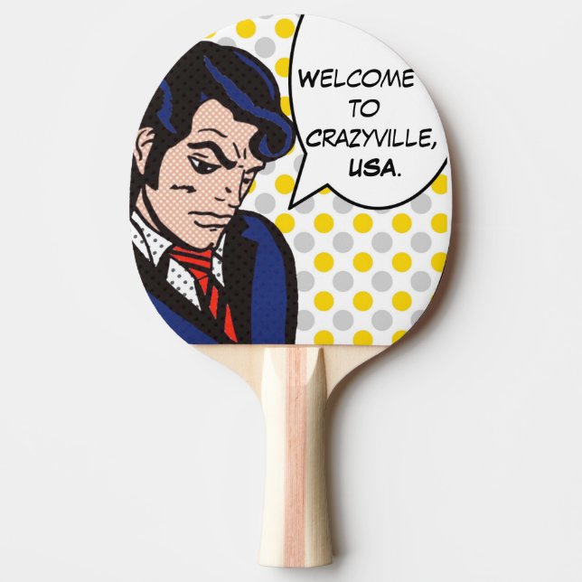 Rock and Roll Man Pop Art Ping Pong Paddle (Front)