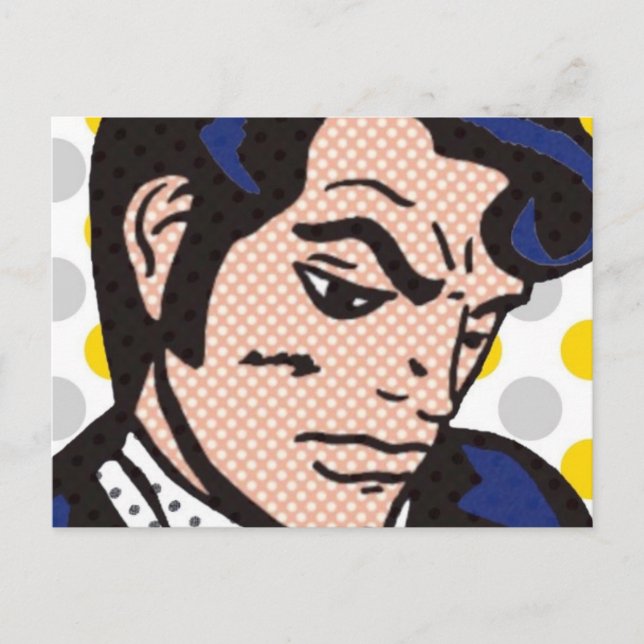 Rock and Roll Man Pop Art Postcard (Front)