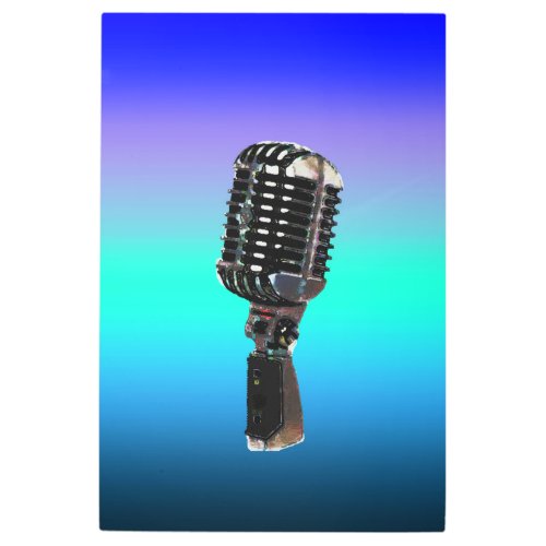 Rock and Roll Microphone Metal Print