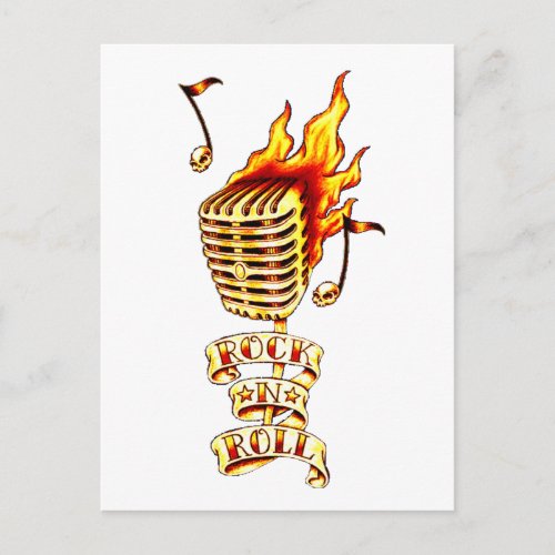 Rock and Roll Microphone Postcard