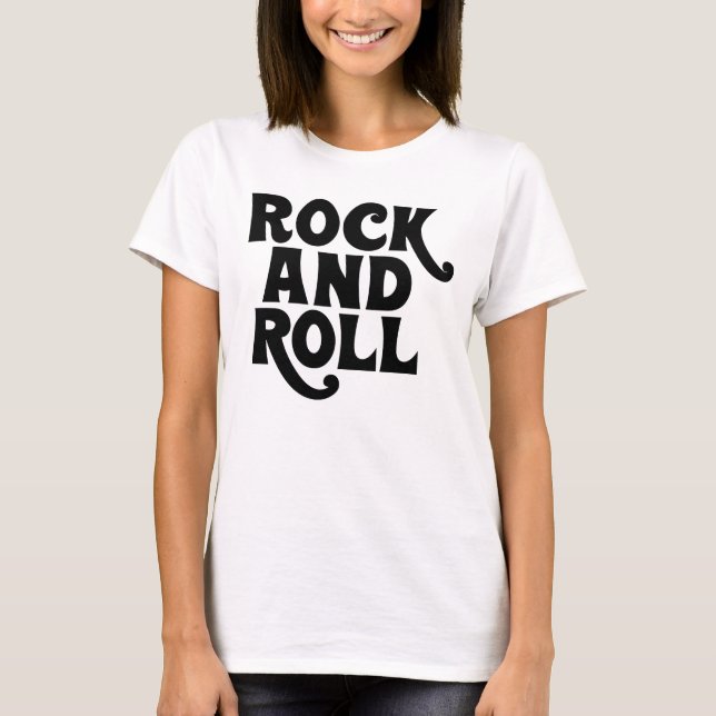 Rock and Roll music logo design T-Shirt (Front)