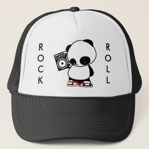 Rock and Roll Panda Trucker Hat
