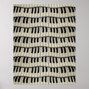 Rock And Roll Piano Keys Poster