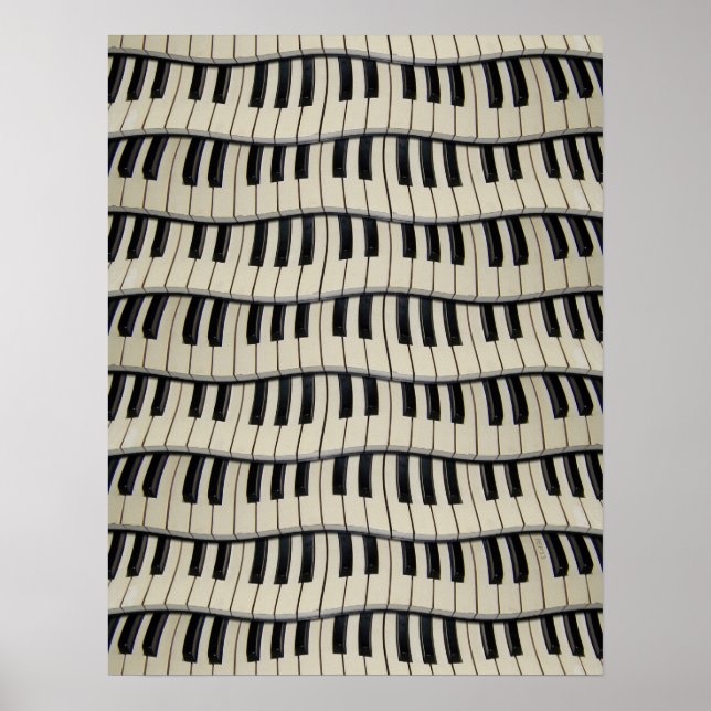 Rock And Roll Piano Keys Poster (Front)