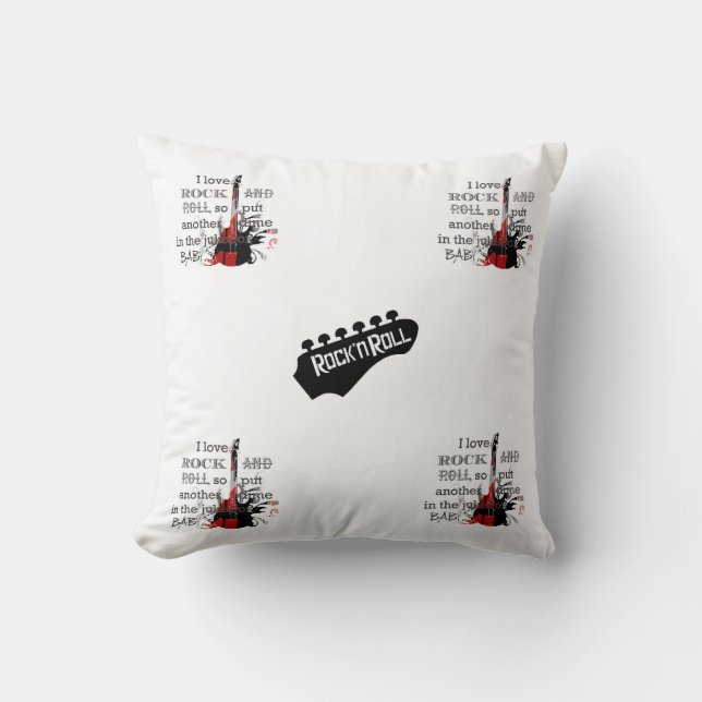 'Rock and Roll' Pillow (Front)