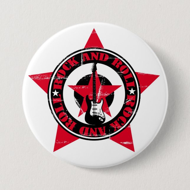 Rock and Roll Pinback Button (Front)