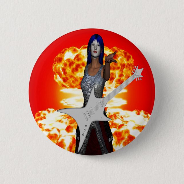 Rock and Roll Pinback Button (Front)