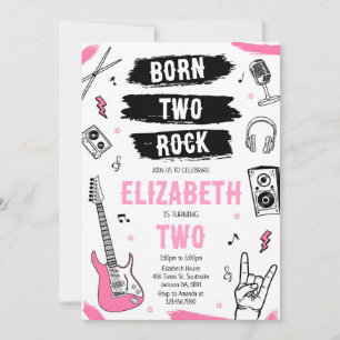 Rock and Roll Punk Music Birthday Invitation