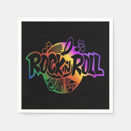 Rock and Roll Rainbow Music Theme Napkins