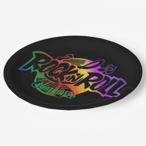 Rock and Roll Rainbow Music Theme Paper Plates